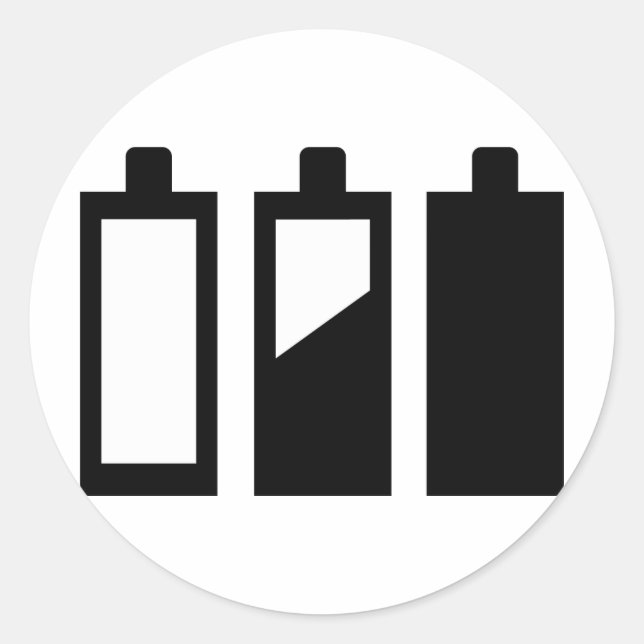 empty to full batteries classic round sticker (Front)