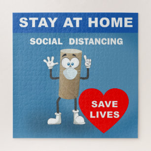 Empty Toilet Paper Roll with Safety First Message Jigsaw Puzzle