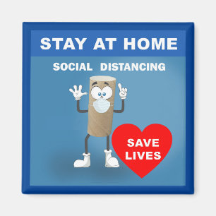 Empty Toilet Paper Roll with Safety First Message Magnet