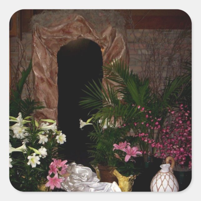 Empty Tomb of Easter Square Sticker (Front)