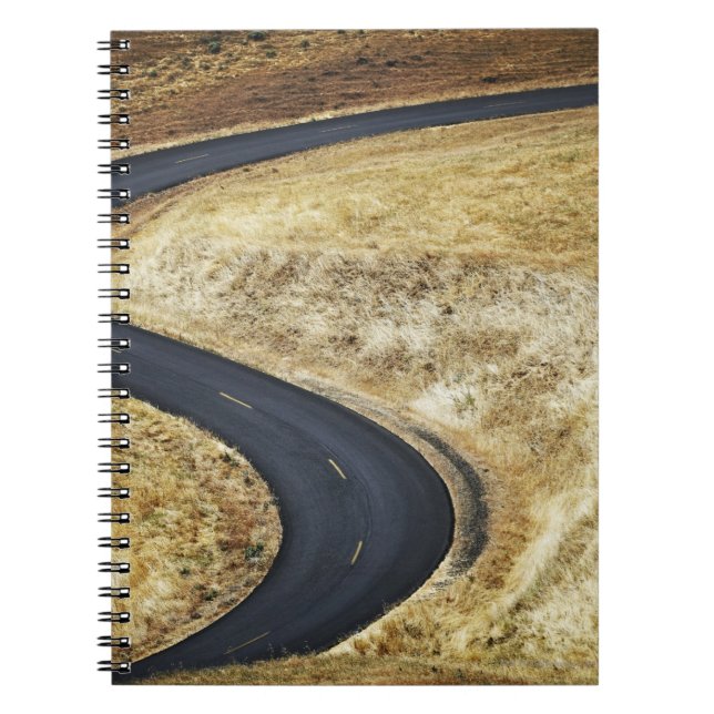 Empty winding paved road notebook (Front)