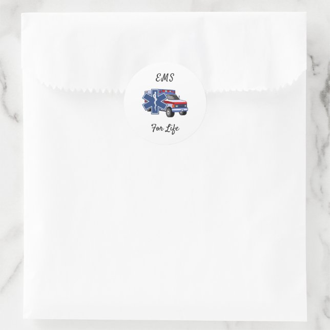 EMS Ambulance    Classic Round Sticker (Bag)