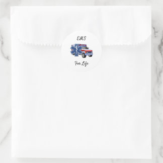 EMS Ambulance    Classic Round Sticker