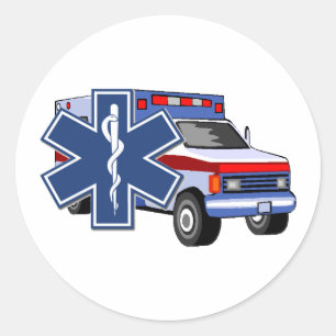 EMS Ambulance Classic Round Sticker