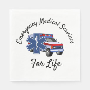 EMS Ambulance For Life   Napkin
