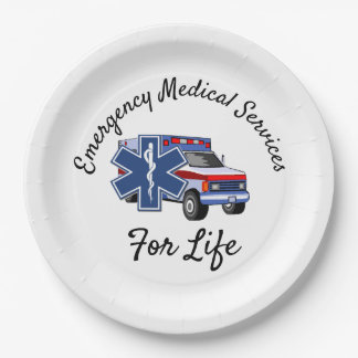 EMS Ambulance For Life     Paper Plate