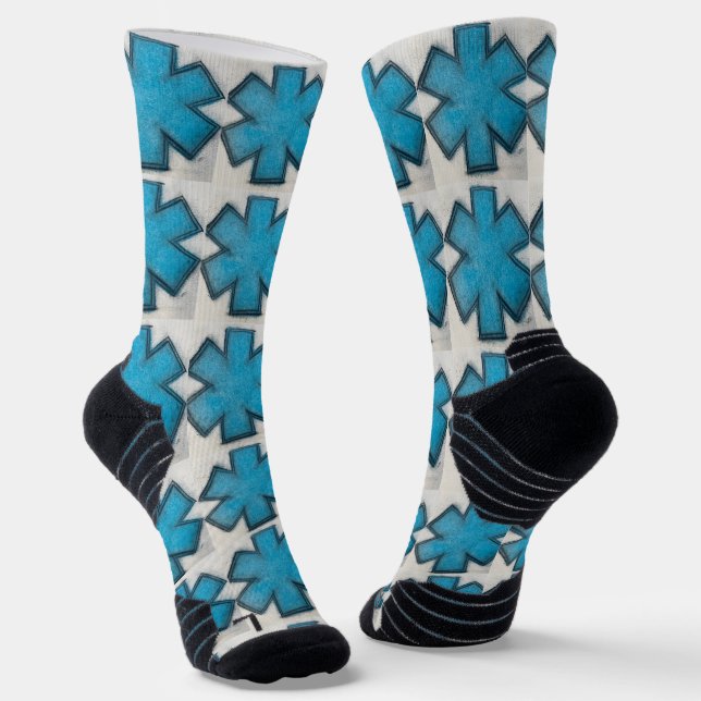 EMS Blue "Star of Life" Ems socks (Angled)