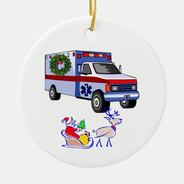 EMS Christmas Gifts Ceramic Ornament (Front)