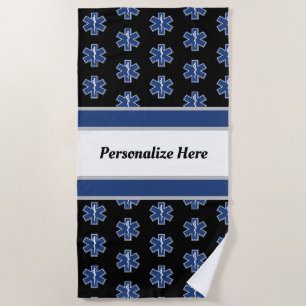 EMS Emergency Logo   Beach Towel