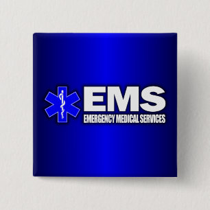 EMS -Emergency Medical Services 2 Inch Square Button