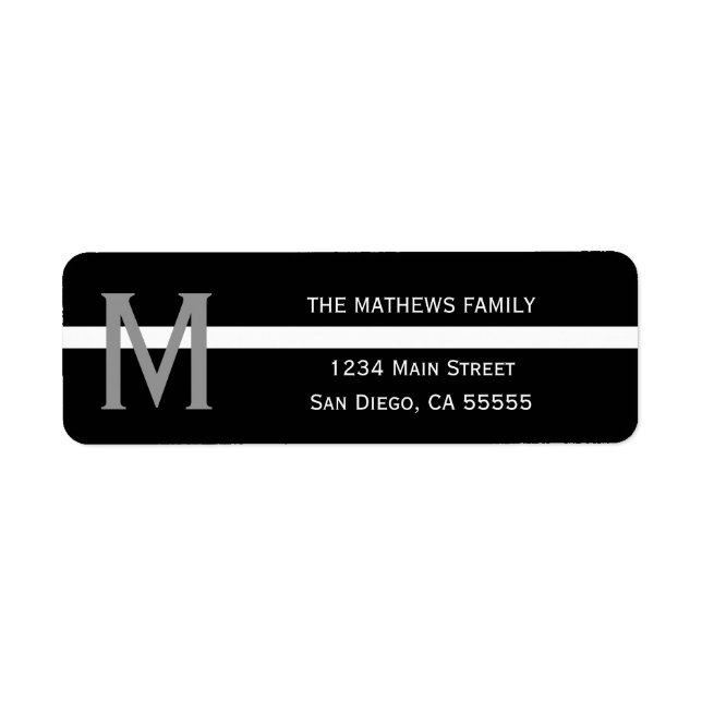 EMS EMT Mince ligne blanche Monogramme Adresse de  (Devant)