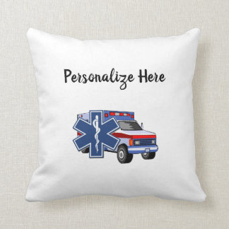 EMS EMT Paramedic Ambulance Throw Pillow