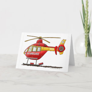EMS EMT Rescue Medical Helicopter Ambulance Card
