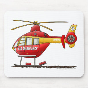 EMS EMT Rescue Medical Helicopter Ambulance Mouse Pad