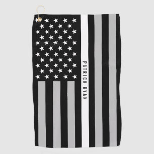 EMS EMT Thin White Line American Flag Monogram Golf Towel