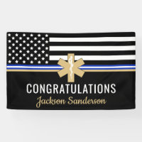 EMS First Responder White Line Flag EMT Retirement