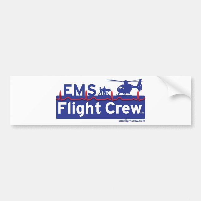 EMS Flight Crew Helicopter Alternate Logo Bumper Sticker (Front)