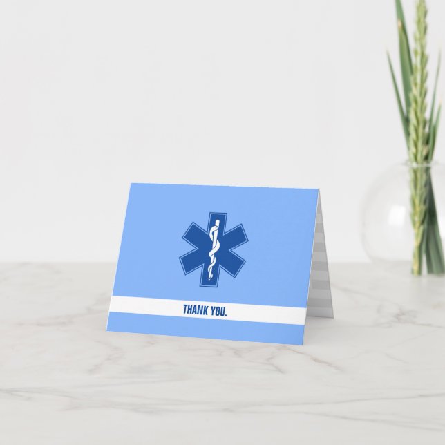 EMS Paramedic Professional Custom Thank You Card (Front)