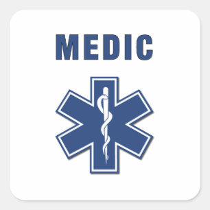 EMS ParaMedic Star of Life Square Sticker