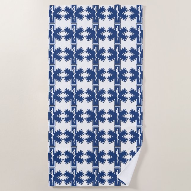 EMS Paramedics and EMT Active Rescue Logo Beach Towel (Front)