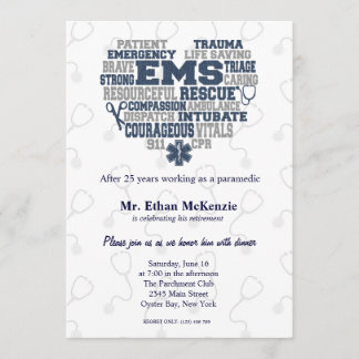 EMS retirement Denim texture Invitation