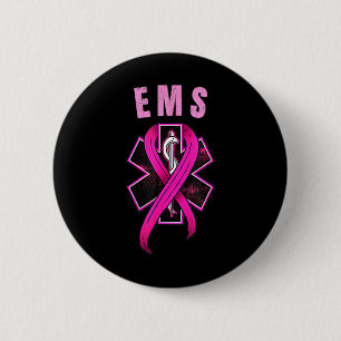 EMS Symbol For A Cure Breast Cancer Awareness Pink 2 Inch Round Button