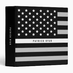 EMS Thin White Line American Flag Add Name Binder