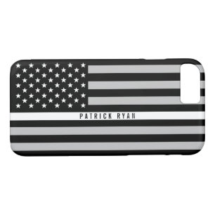 EMS Thin White Line American Flag Monogrammed Case-Mate iPhone Case