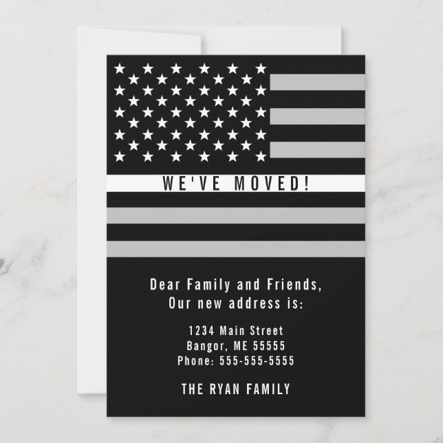 EMS Thin White Line American Flag Moving Announcement (Front)