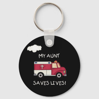 EMT Aunt Saves Lives Keychain