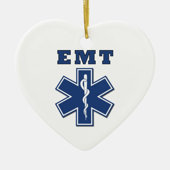 EMT BLUE STAR OF LIFE CERAMIC ORNAMENT (Front)