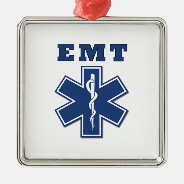 EMT BLUE STAR OF LIFE METAL ORNAMENT (Front)