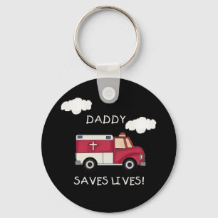EMT Daddy Saves Lives Keychain