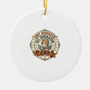 EMT Dispatch 911 Operator Cat EMT Dispatch 911 Ope Ceramic Ornament