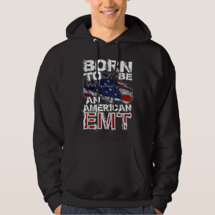 EMT Distressed American USA Flag For EMTs Hoodie