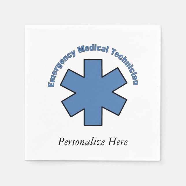EMT Emergency Med Tech Napkin (Front)
