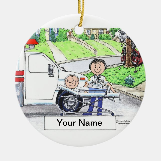 EMT - Female Ceramic Ornament (Front)