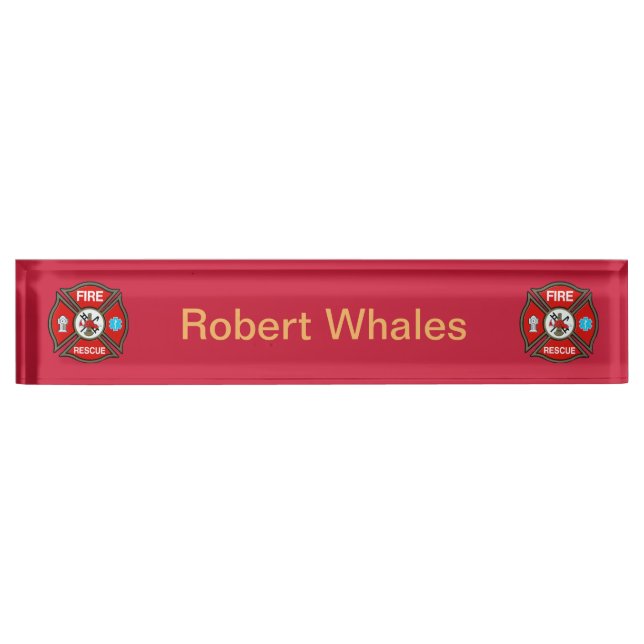 EMT Firefighter Custom Acrylic Desk Nameplate (Front)