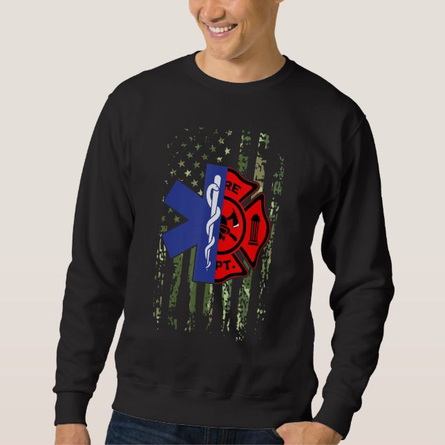 Emt Firefighter  Firefighter Camouflage Ems Parame Sweatshirt (Front)