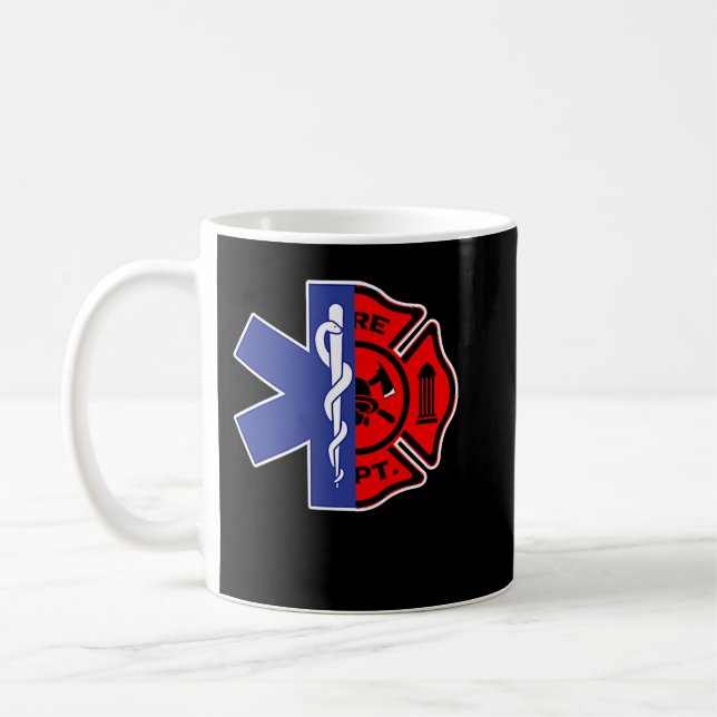 EMT Firefighter Shirt Firefighter Two Sided EMS Gi Coffee Mug (Left)