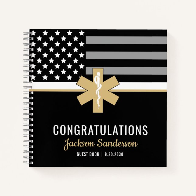 EMT First Responder EMS Retirement Guest Book (Front)