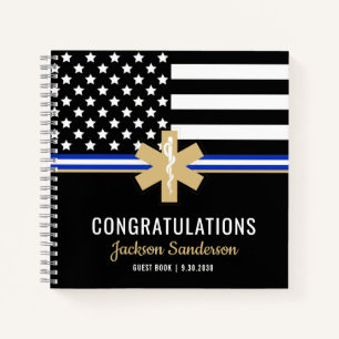 EMT First Responder Flag EMS Retirement Guest Book