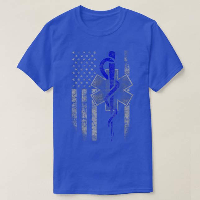 EMT  First Responder Flag  T-Shirt (Design Front)