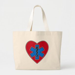 EMT Heart Large Tote Bag