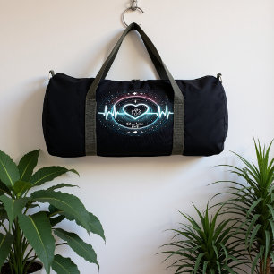 EMT Heartbeat Glowing Medical Design Duffle Bag