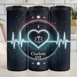EMT Heartbeat Glowing Medical Design Thermal Tumbler