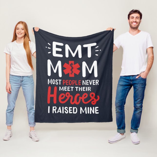 EMT Mom I Raised My Hero Paramedic Fleece Blanket (In Situ)