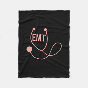 Emt pink stethoscope gift fleece blanket
