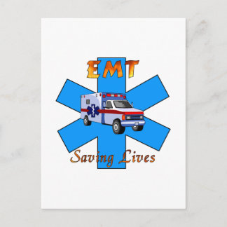 EMT Saving Lives Postcard