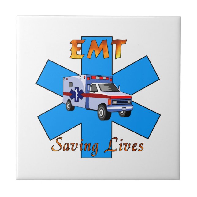 EMT Saving Lives Tile (Front)